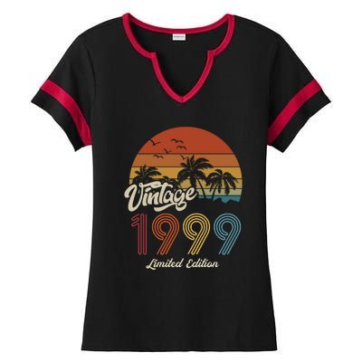 24th Birthday Vintage Limited Edition 1999 Ladies Halftime Notch Neck Tee