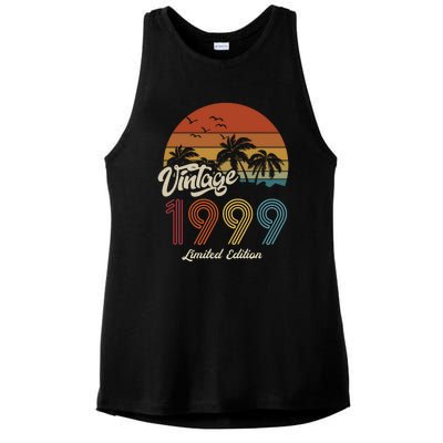 24th Birthday Vintage Limited Edition 1999 Ladies PosiCharge Tri-Blend Wicking Tank