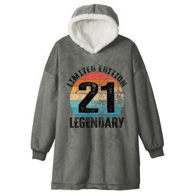 21st Birthday Vintage Legendary Bday Limited Edition Hooded Wearable Blanket