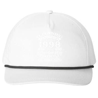 25th Birthday Vintage Legends Born In 1998 25 Years Old Snapback Five-Panel Rope Hat