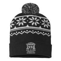 25th Birthday Vintage Legends Born In 1998 25 Years Old USA-Made Snowflake Beanie