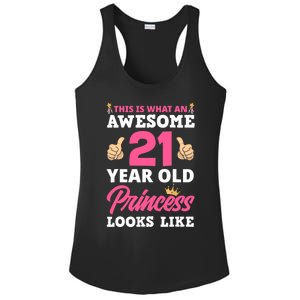 21st Birthday Wo Funny 21 Years Old Birthday Girl Ladies PosiCharge Competitor Racerback Tank