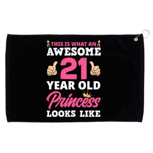 21st Birthday Wo Funny 21 Years Old Birthday Girl Grommeted Golf Towel