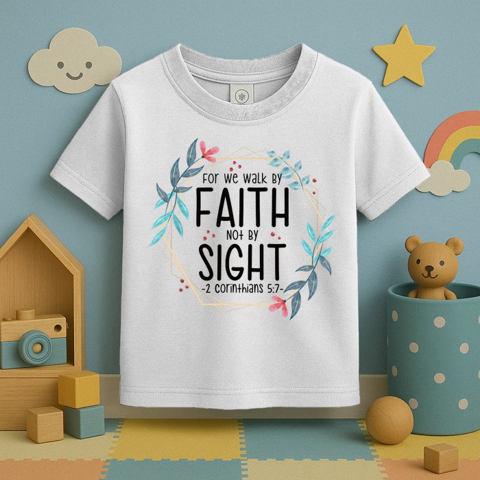 2 Corinthians 5:7 For We Walk By Faith Not By Sight Toddler T-Shirt