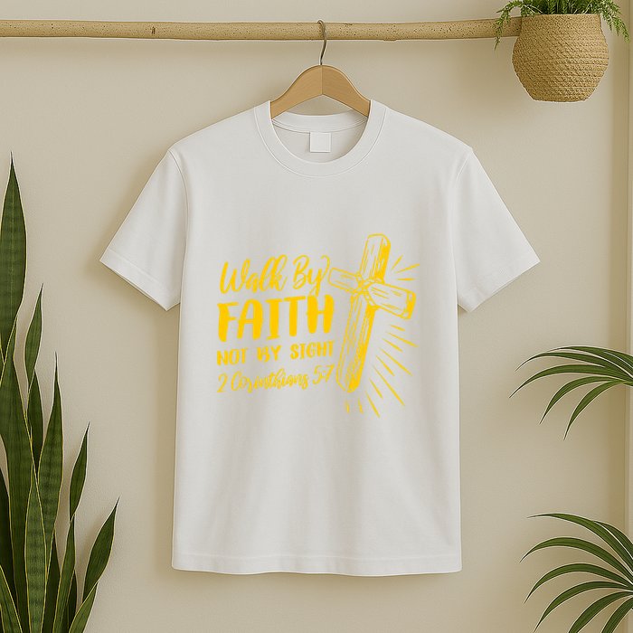 2 Corinthians 5:7 For We Walk By Faith Not By Sight T-Shirt