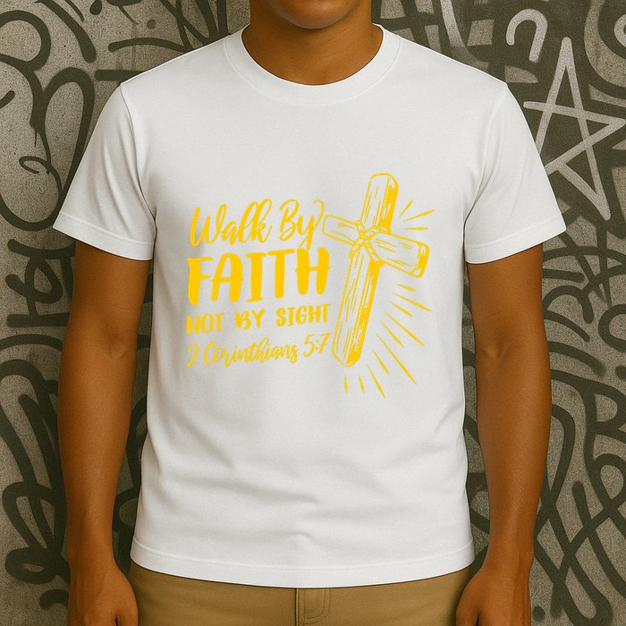 2 Corinthians 5:7 For We Walk By Faith Not By Sight T-Shirt
