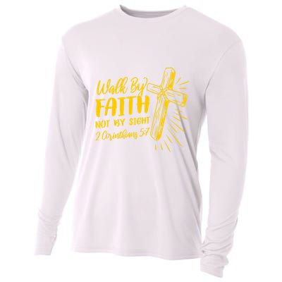 2 Corinthians 5:7 For We Walk By Faith Not By Sight Cooling Performance Long Sleeve Crew