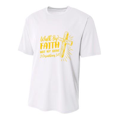 2 Corinthians 5:7 For We Walk By Faith Not By Sight Youth Performance Sprint T-Shirt