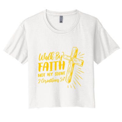 2 Corinthians 5:7 For We Walk By Faith Not By Sight Crop Top