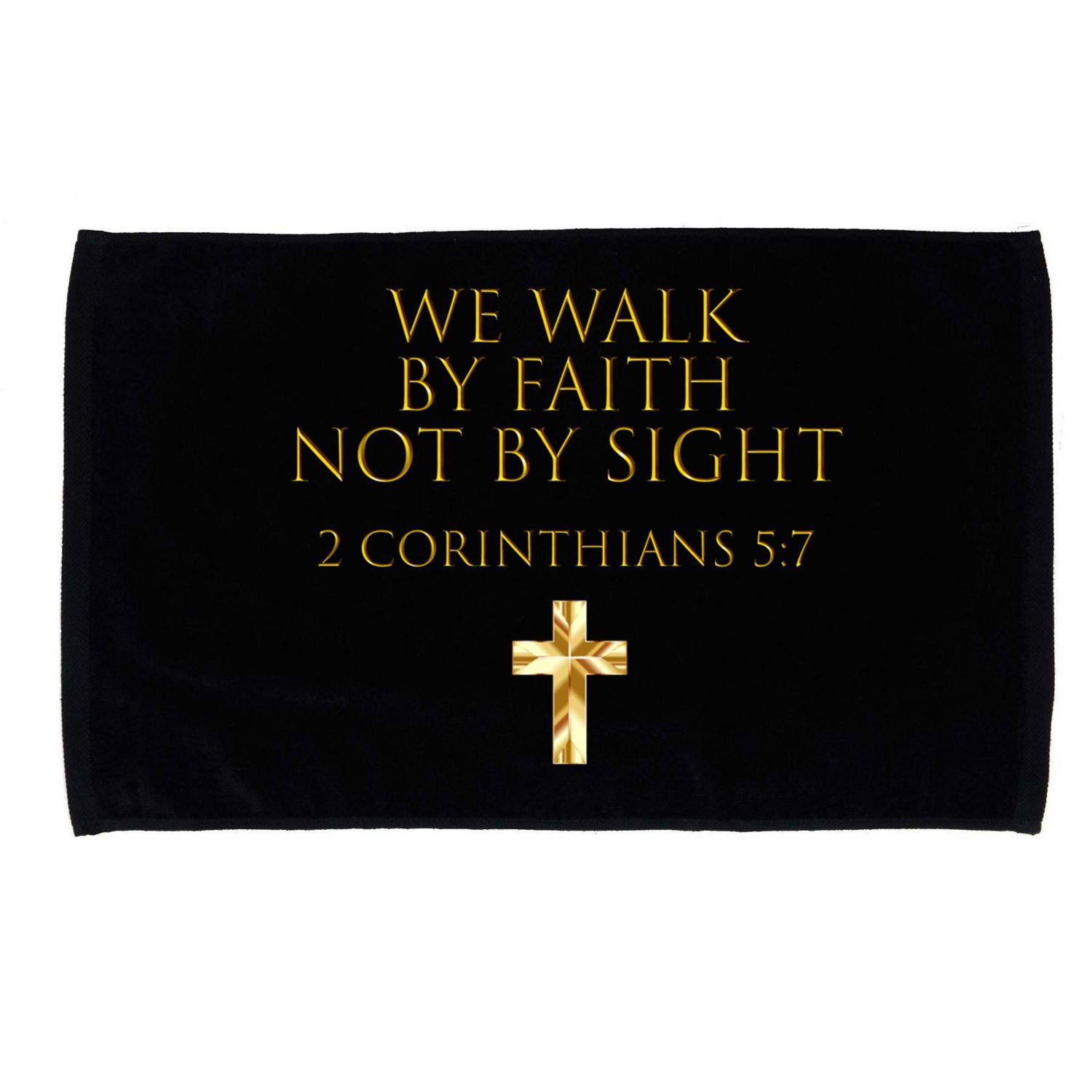 2 Corinthians 5:7 Bible Verse We Walk By Faith Not By Sight Gift Microfiber Hand Towel