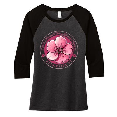 2024 Cherry Blossom Festival Washington Dc Souvenir Women's Tri-Blend 3/4-Sleeve Raglan Shirt