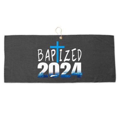 2024 Christian Baptism Baptized Large Microfiber Waffle Golf Towel