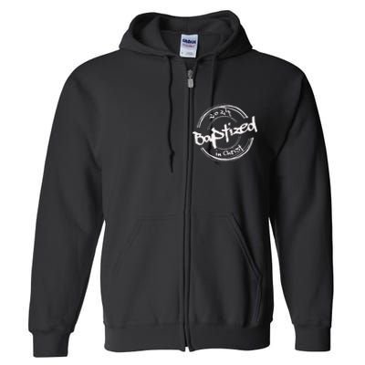 2024 Christian Baptism Baptized In Christ Streetwear Full Zip Hoodie