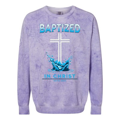 2023 Christian Baptism Baptized In Christ Keepsake Colorblast Crewneck Sweatshirt