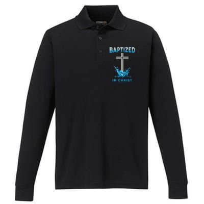 2023 Christian Baptism Baptized In Christ Keepsake Performance Long Sleeve Polo