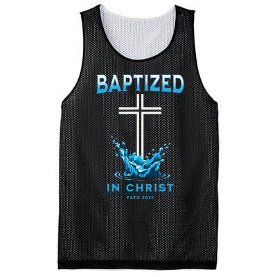 2023 Christian Baptism Baptized In Christ Keepsake Mesh Reversible Basketball Jersey Tank