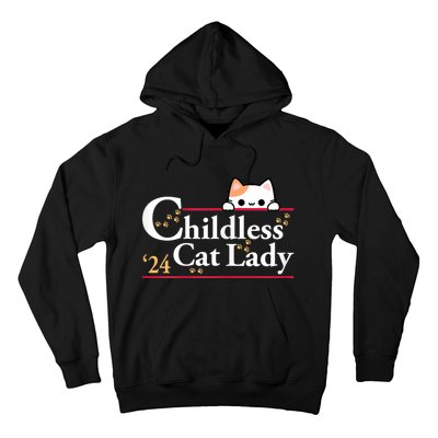 2024 Childless Cat Lady For President Hoodie