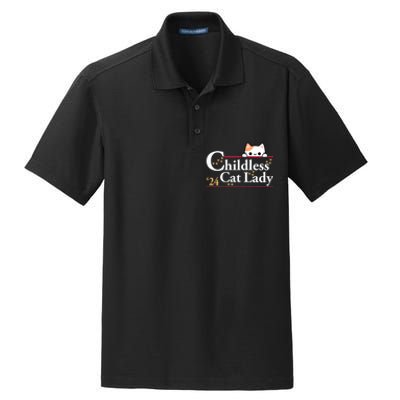 2024 Childless Cat Lady For President Dry Zone Grid Polo