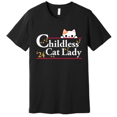 2024 Childless Cat Lady For President Premium T-Shirt