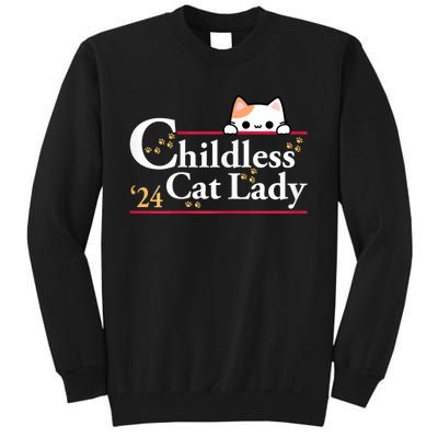 2024 Childless Cat Lady For President Tall Sweatshirt