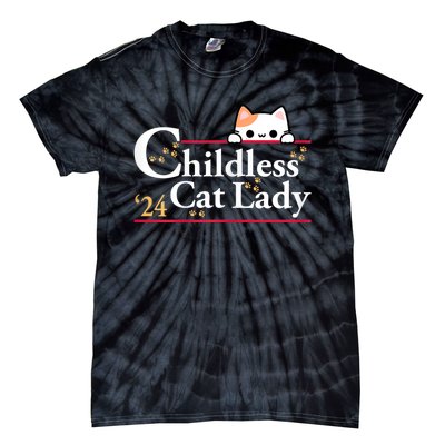 2024 Childless Cat Lady For President Tie-Dye T-Shirt