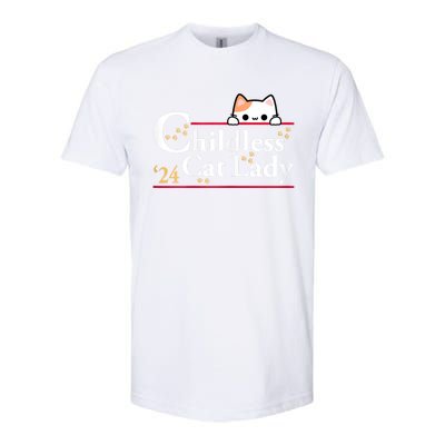 2024 Childless Cat Lady For President Softstyle CVC T-Shirt