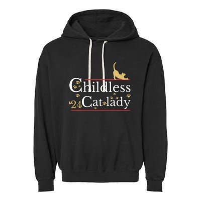 2024 Childless Cat Lady Garment-Dyed Fleece Hoodie