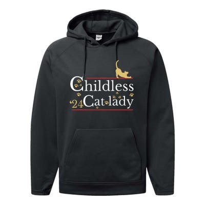 2024 Childless Cat Lady Performance Fleece Hoodie