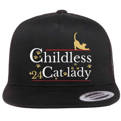 2024 Childless Cat Lady Flat Bill Trucker Hat