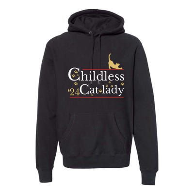 2024 Childless Cat Lady Premium Hoodie