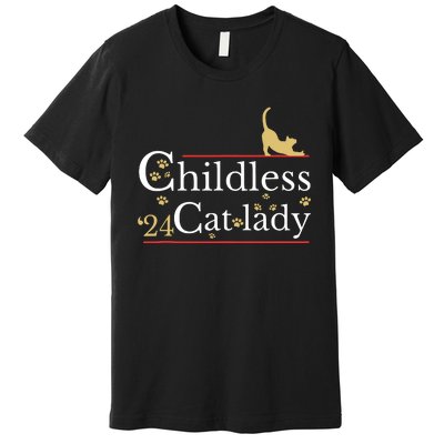 2024 Childless Cat Lady Premium T-Shirt