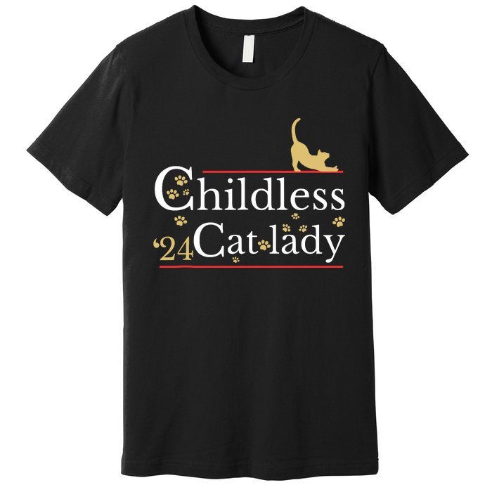 2024 Childless Cat Lady Premium T-Shirt