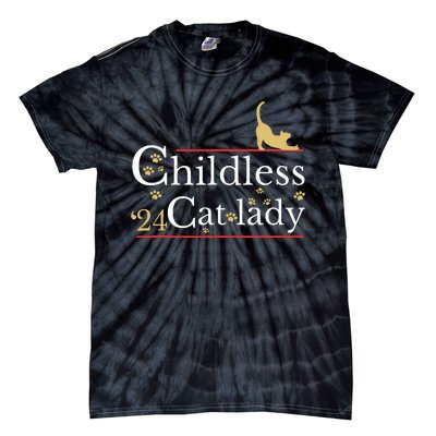 2024 Childless Cat Lady Tie-Dye T-Shirt