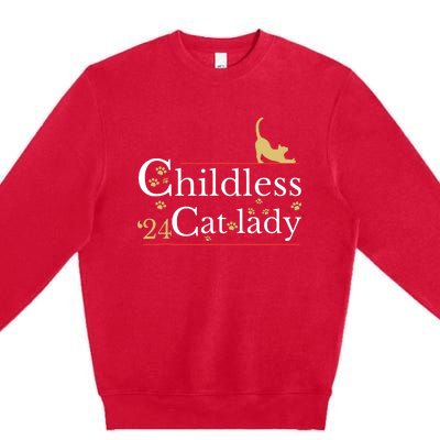 2024 Childless Cat Lady Premium Crewneck Sweatshirt