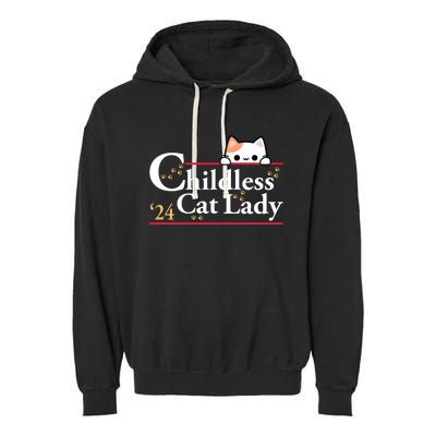 2024 Childless Cat Lady Garment-Dyed Fleece Hoodie