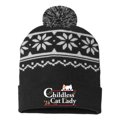 2024 Childless Cat Lady USA-Made Snowflake Beanie