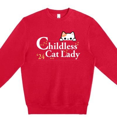 2024 Childless Cat Lady Premium Crewneck Sweatshirt