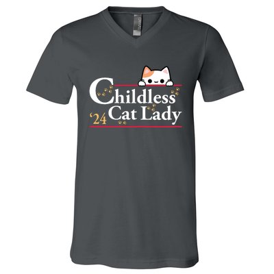 2024 Childless Cat Lady V-Neck T-Shirt