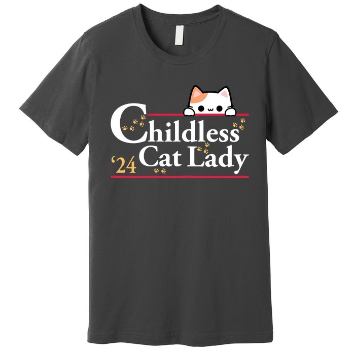 2024 Childless Cat Lady Premium T-Shirt