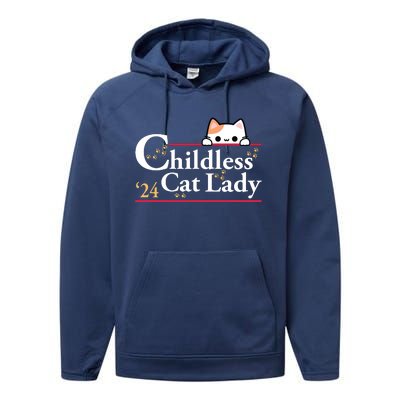 2024 Childless Cat Lady Performance Fleece Hoodie