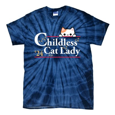 2024 Childless Cat Lady Tie-Dye T-Shirt