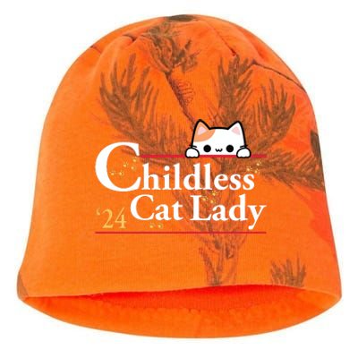 2024 Childless Cat Lady For President Kati - Camo Knit Beanie