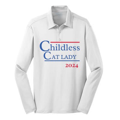 2024 Childless Cat Lady Silk Touch Performance Long Sleeve Polo