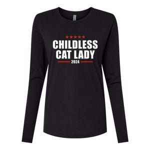 2024 Childless Cat Lady For President Womens Cotton Relaxed Long Sleeve T-Shirt