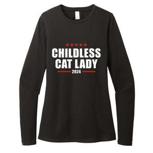 2024 Childless Cat Lady For President Womens CVC Long Sleeve Shirt