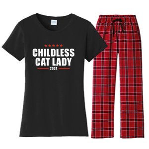 2024 Childless Cat Lady For President Women's Flannel Pajama Set