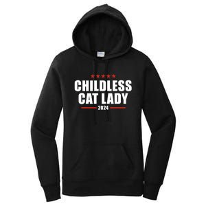 2024 Childless Cat Lady For President Women's Pullover Hoodie