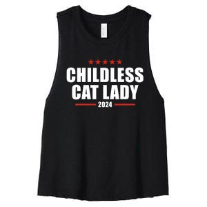 2024 Childless Cat Lady For President Women's Racerback Cropped Tank