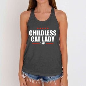 2024 Childless Cat Lady For President Women's Knotted Racerback Tank