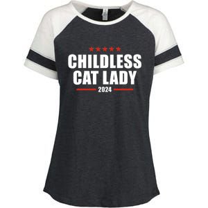 2024 Childless Cat Lady For President Enza Ladies Jersey Colorblock Tee